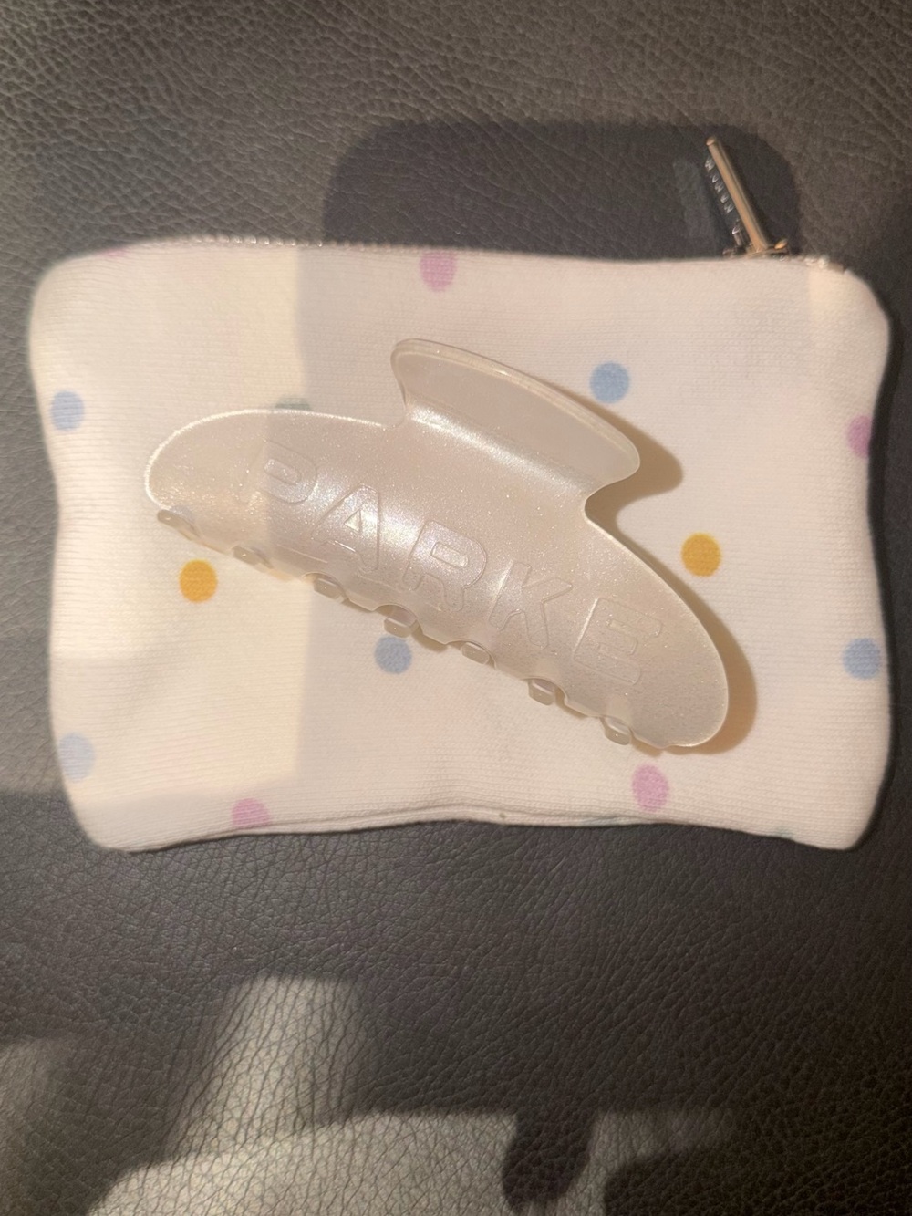Parke White Sparkle Claw Clip